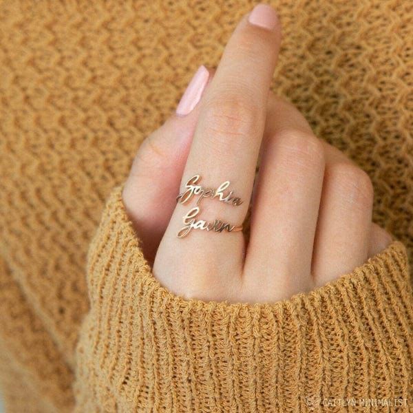 Customize Double Name Rings