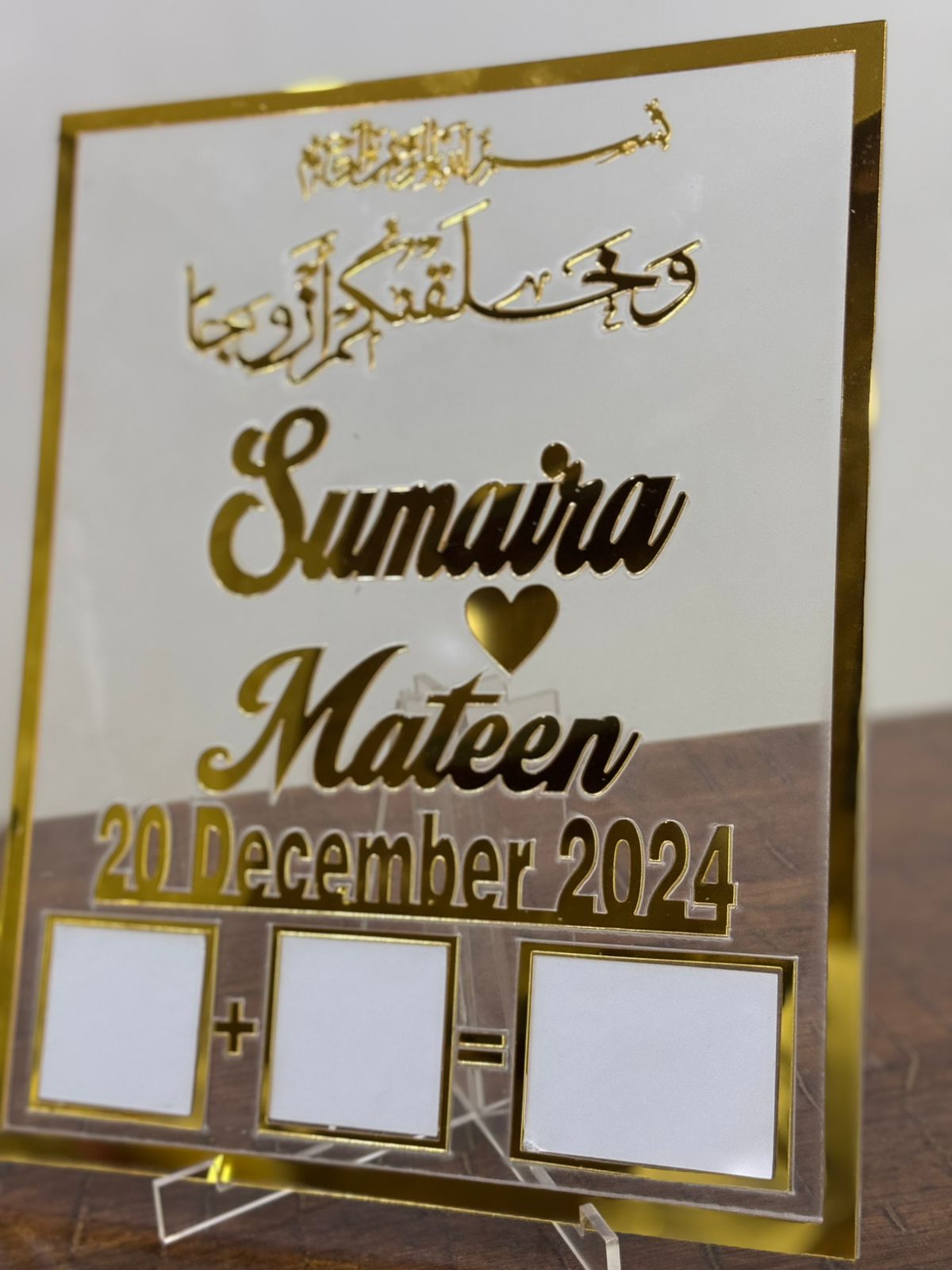 Nikah Thumb Board – Personalized for Wedding Square