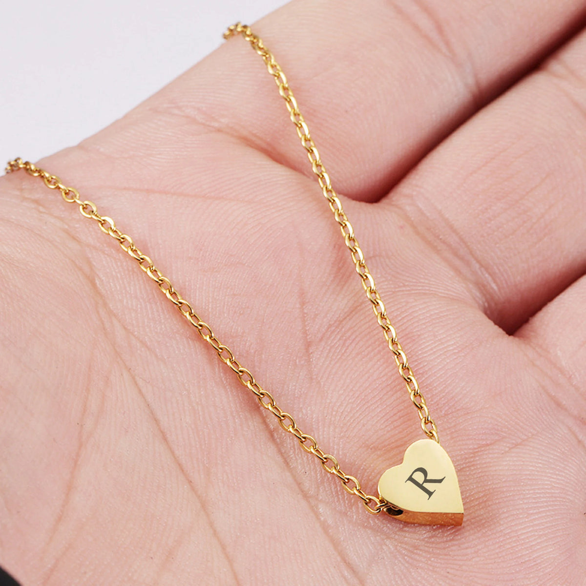 Initial Heart Locket Necklace