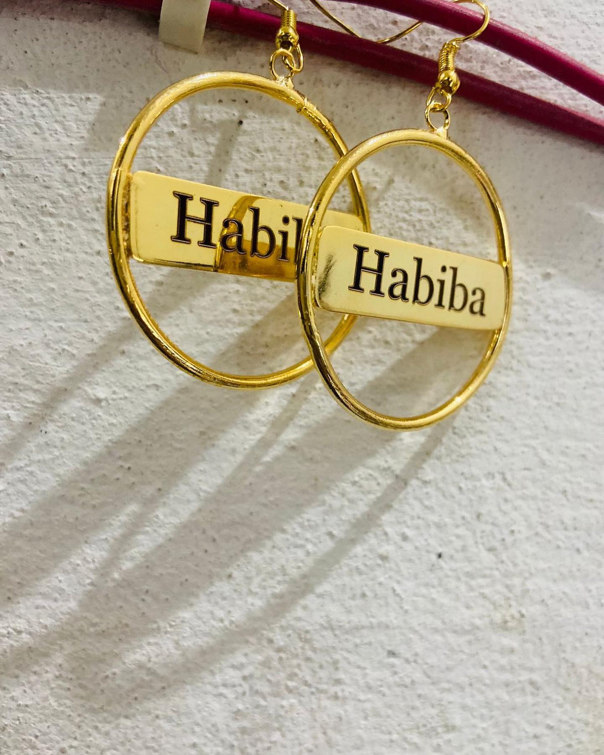Customized / Personalized Name Earring In Circle Design