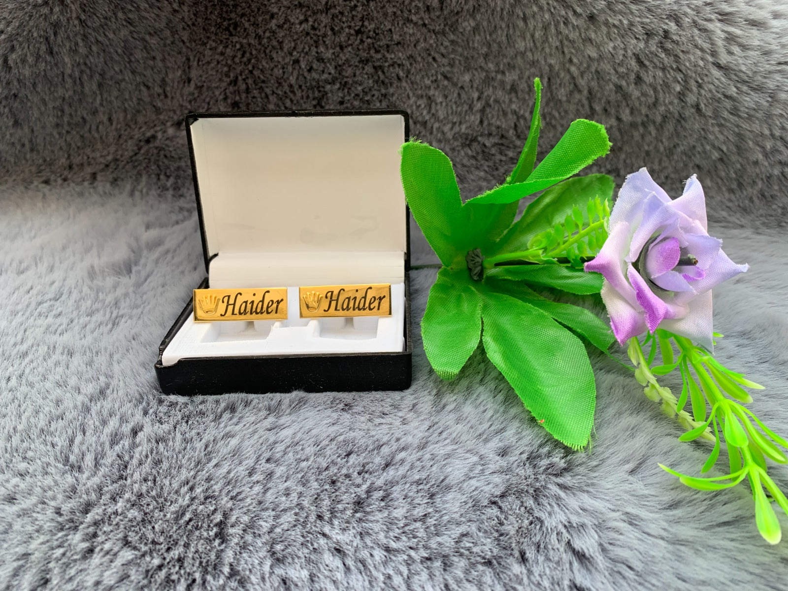 Customize Crown Engraved Name Cufflinks