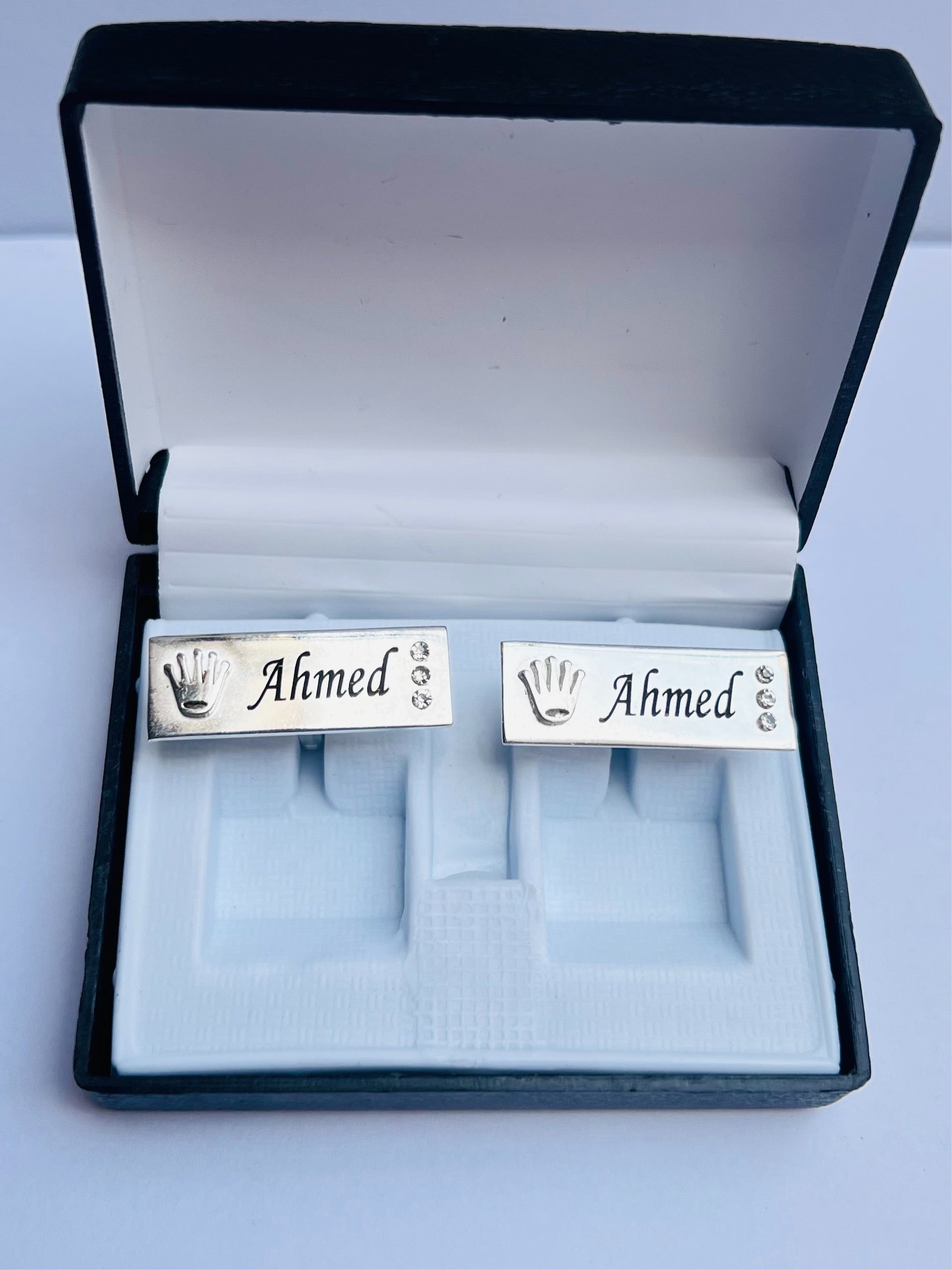 Customize Crown Engraved Name Cufflinks